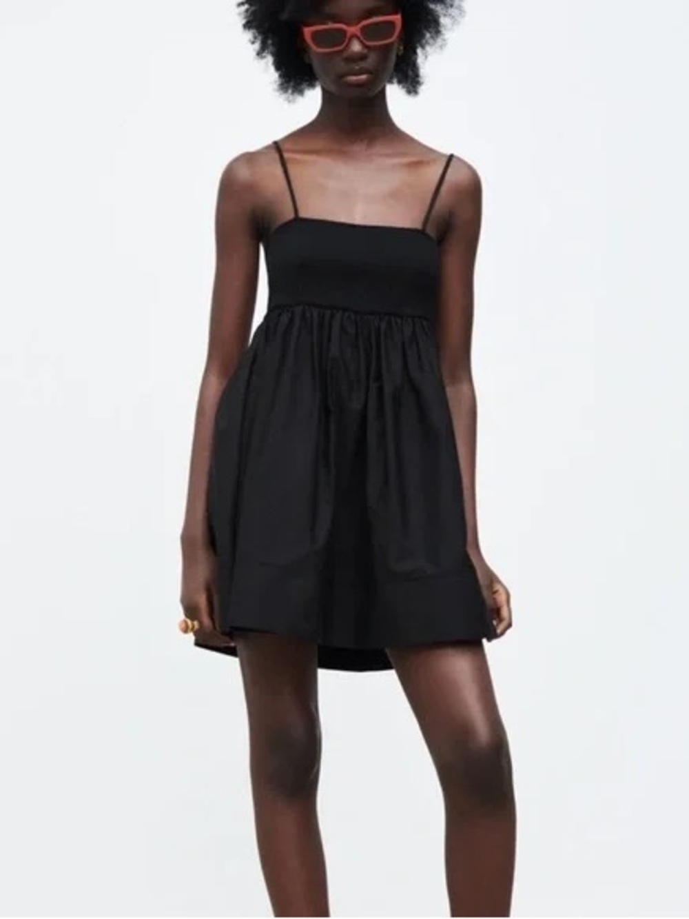Zara Babydoll Cotton Mini Dress